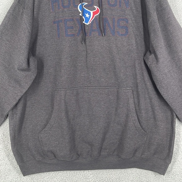 Majestic gray Houston Texans hoodie long sleeve kangaroo pocket men’s 4XL shirt - Picture 3 of 14
